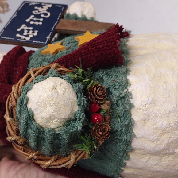 🎅 Snowman with blue stocking cap with greenery and red berries🎄🤶 - Picture 7 of 7